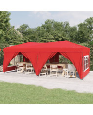 Tente de réception pliable avec parois Rouge 3x6 m | Mobilier & Déco
