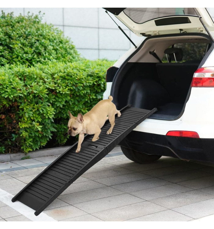 Rampe pliable pour chien Noir 153x40x12,5 cm Plastique | Mobilier & Déco