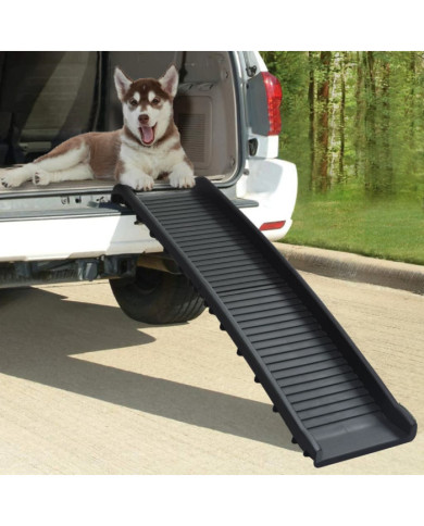 Rampe de voiture pliable pour chiens Noir 155,5x40x15,5 cm | Mobilier & Déco