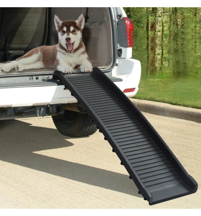 Rampe de voiture pliable pour chiens Noir 155,5x40x15,5 cm | Mobilier & Déco