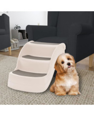 Escalier pliable 3 marches pour chien Crème 50x38x38 cm | Mobilier & Déco