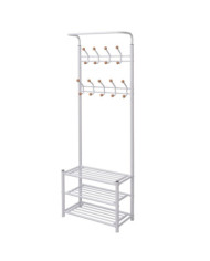 Porte-manteau avec rangement de chaussures 68x32x182,5cm Blanc | Mobilier & Déco