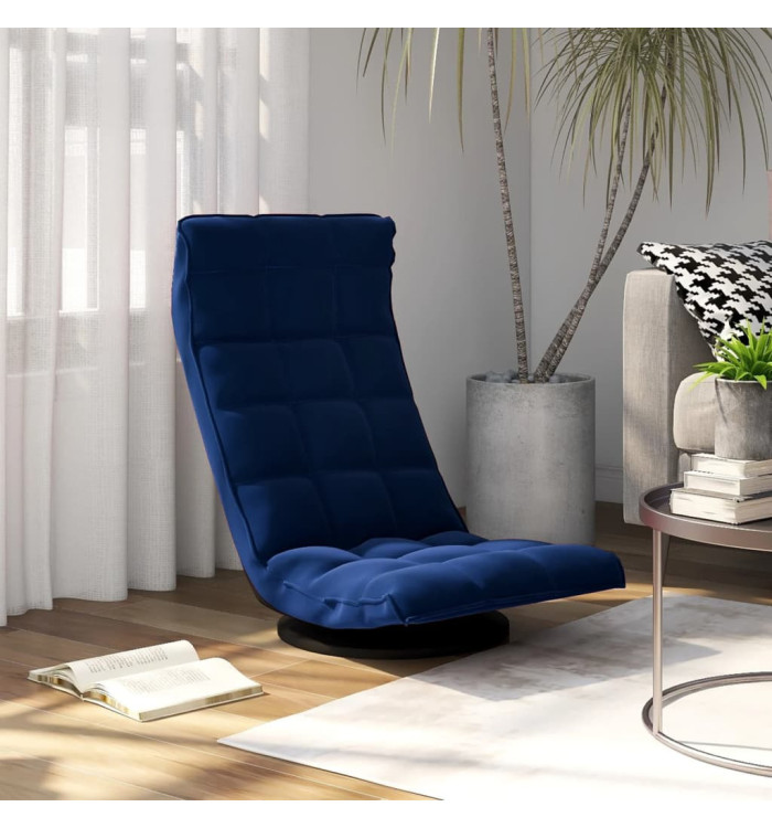 Chaise de sol pivotante Bleu Velours | Mobilier & Déco