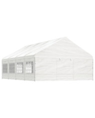 Belvédère avec toit blanc 8,92x5,88x3,75 m polyéthylène | Mobilier & Déco