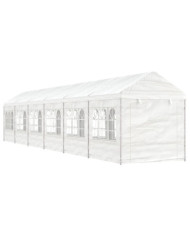 Belvédère avec toit blanc 13,38x2,28x2,69 m polyéthylène | Mobilier & Déco