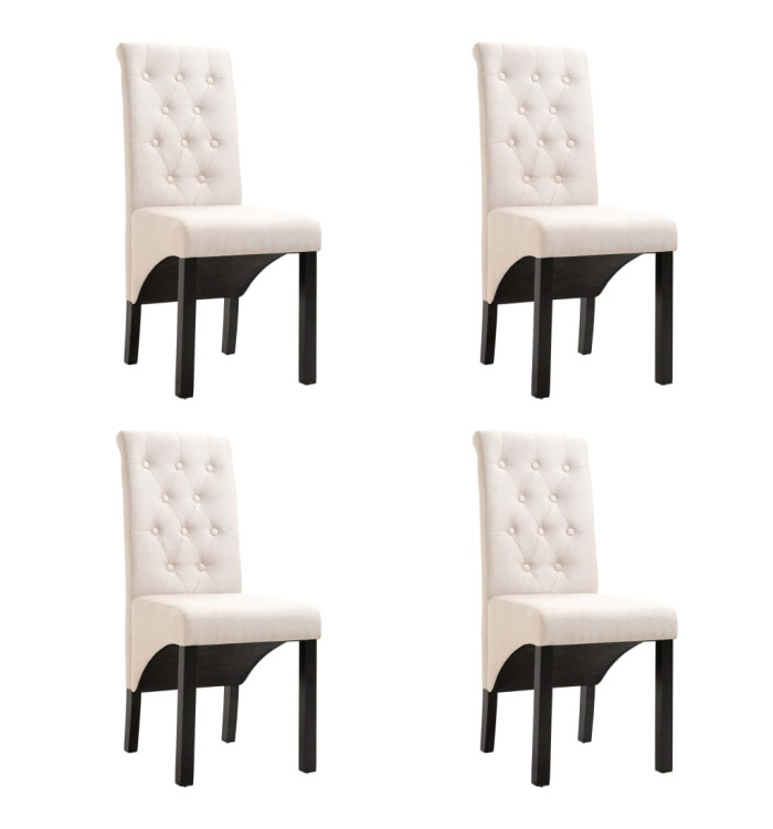 Chaises à manger lot de 4 crème tissu | Mobilier & Déco