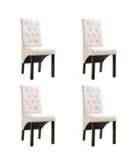 Chaises à manger lot de 4 crème tissu | Mobilier & Déco