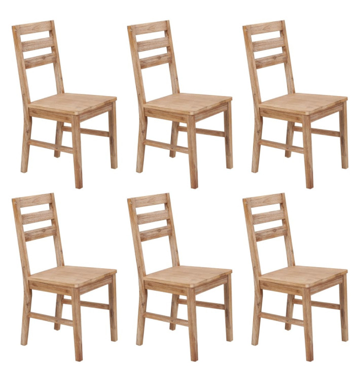 Chaises à manger lot de 6 bois d'acacia massif | Mobilier & Déco
