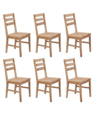 Chaises à manger lot de 6 bois d'acacia massif | Mobilier & Déco