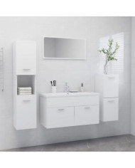 Ensemble de meubles de salle de bain Blanc Bois d'ingénierie | Mobilier & Déco