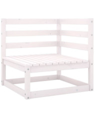 Canapé d'angle de jardin blanc bois de pin massif | Mobilier & Déco