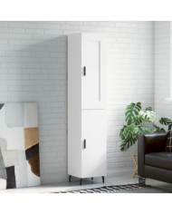Buffet haut Blanc 34,5x34x180 cm Bois d'ingénierie | Mobilier & Déco