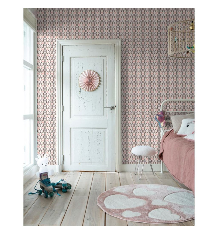 Noordwand Papier peint Good Vibes Hexagon Pattern Rose et violet | Mobilier & Déco