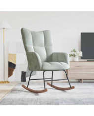 Chaise à bascule Gris clair Velours | Mobilier & Déco