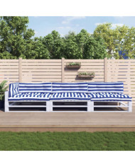 Coussins de palette lot de 7 rayures bleu et blanc tissu | Mobilier & Déco