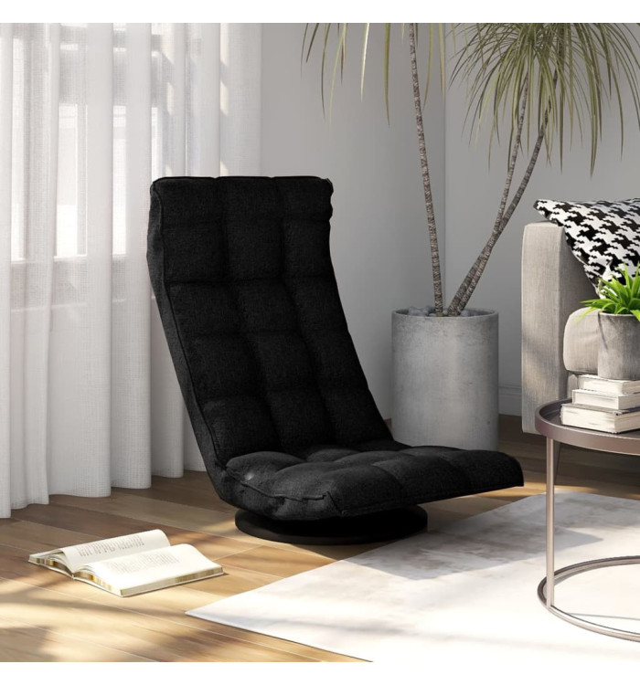 Chaise pivotante de sol Noir Tissu | Mobilier & Déco