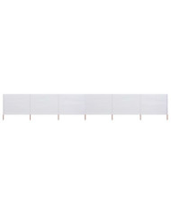 Paravent 6 panneaux Tissu 800 x 160 cm Blanc sable | Mobilier & Déco