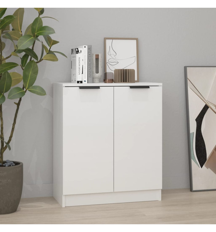 Buffet Blanc brillant 60x30x70 cm Bois d'ingénierie | Mobilier & Déco
