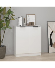 Buffet Blanc brillant 60x30x70 cm Bois d'ingénierie | Mobilier & Déco