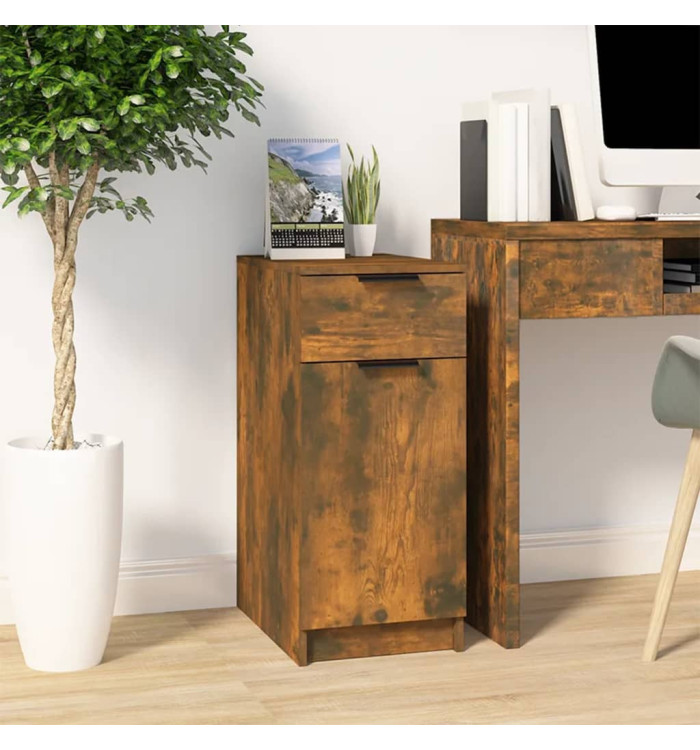 Armoire de bureau Chêne fumé 33,5x50x75 cm Bois d'ingénierie | Mobilier & Déco
