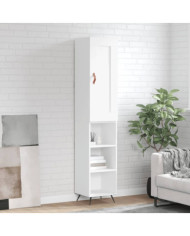 Buffet haut Blanc 34,5x34x180 cm Bois d'ingénierie | Mobilier & Déco