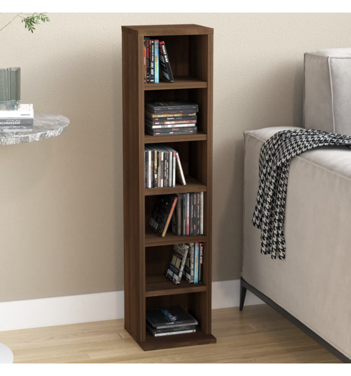 Armoire à CD Chêne marron 21x20x88 cm Bois d'ingénierie | Mobilier & Déco
