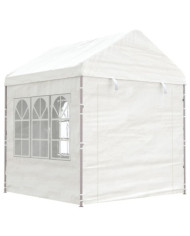 Belvédère avec toit blanc 2,28x2,23x2,69 m polyéthylène | Mobilier & Déco