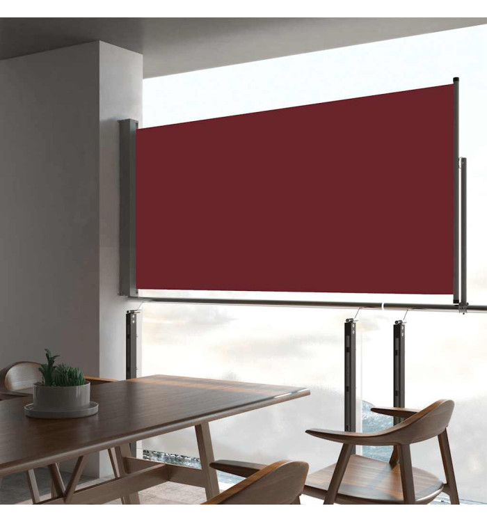 Auvent latéral rétractable de patio 80x300 cm Rouge | Mobilier & Déco