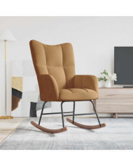 Chaise à bascule Marron Velours | Mobilier & Déco