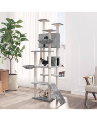 Arbre à chat avec griffoirs en sisal Gris clair 191 cm | Mobilier & Déco