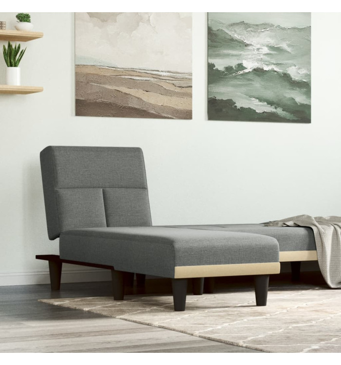 Chaise longue gris foncé tissu | Mobilier & Déco