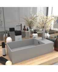 Lavabo de salle de bain avec trop-plein Céramique Gris clair | Mobilier & Déco
