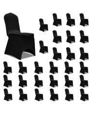 Housses élastiques de chaise Noir 30 pcs | Mobilier & Déco
