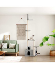 Arbre à chat du sol au plafond Gris clair 250,5-276,5 cm | Mobilier & Déco