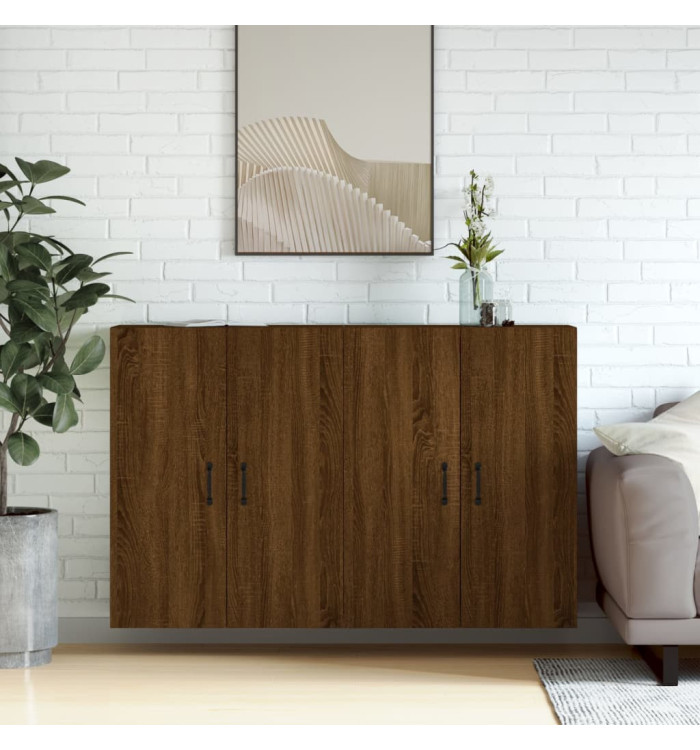 Armoires murales 2 pcs chêne marron bois d'ingénierie | Mobilier & Déco