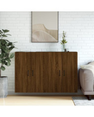 Armoires murales 2 pcs chêne marron bois d'ingénierie | Mobilier & Déco