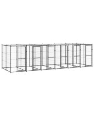 Chenil extérieur Acier avec toit 14,52 m² | Mobilier & Déco