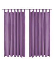 Rideau occultant avec boucles 2 pcs 140 x 245 cm Lilas | Mobilier & Déco