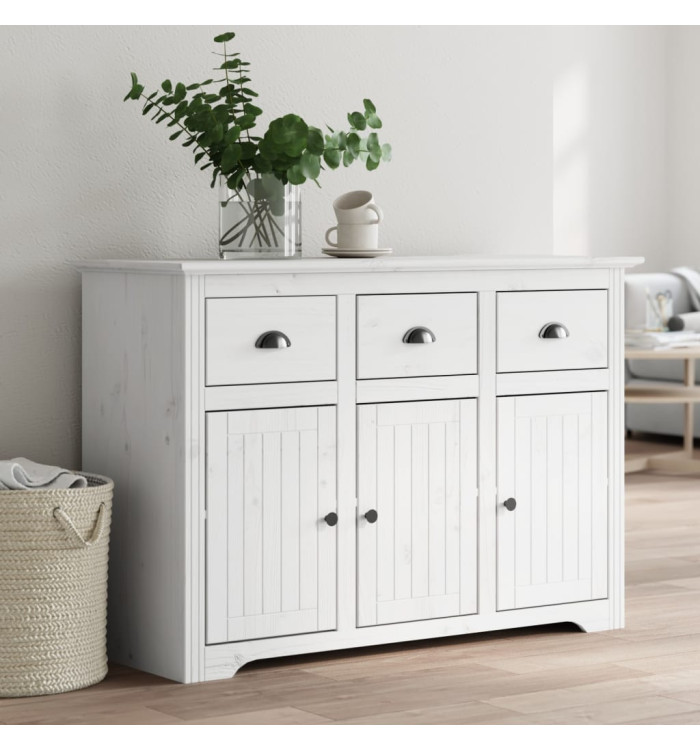Buffet BODO blanc 115,5x44x80 cm bois massif de pin | Mobilier & Déco