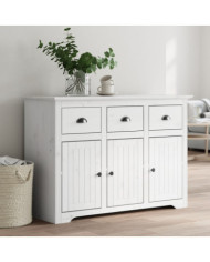 Buffet BODO blanc 115,5x44x80 cm bois massif de pin | Mobilier & Déco