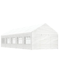 Belvédère avec toit blanc 11,15x4,08x3,22 m polyéthylène | Mobilier & Déco