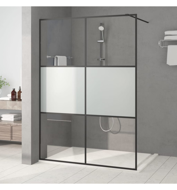 Paroi de douche Noir 140x195 cm Verre ESG demi-dépoli | Mobilier & Déco