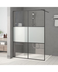 Paroi de douche Noir 140x195 cm Verre ESG demi-dépoli | Mobilier & Déco