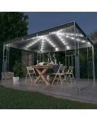 Tonnelle avec guirlande lumineuse à LED 400x300 cm Anthracite | Mobilier & Déco
