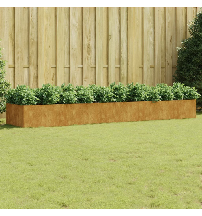 Lit surélevé de jardin 360x80x40 cm acier corten | Mobilier & Déco