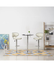 Tabourets de bar lot de 2 crème similicuir | Mobilier & Déco