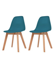 Chaises à manger lot de 2 Turquoise Plastique | Mobilier & Déco