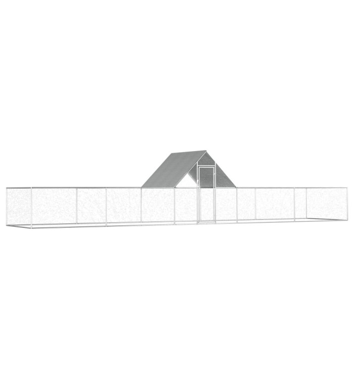 Poulailler 10 x 2 x 2 m Acier galvanisé | Mobilier & Déco