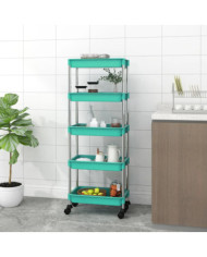 Chariot de cuisine 5 niveaux Turquoise 42x29x128 cm Fer et ABS | Mobilier & Déco