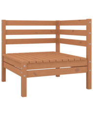 Canapé d'angle de jardin marron miel bois de pin solide | Mobilier & Déco